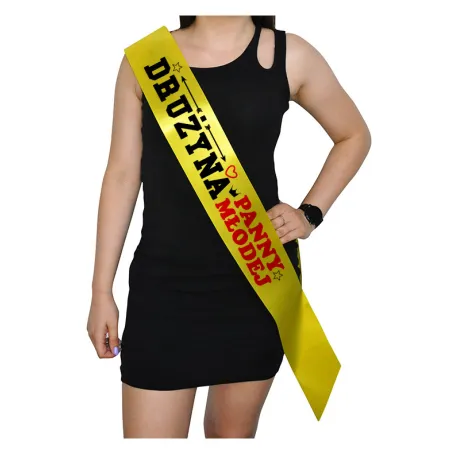 Szarfa ŻÓŁTA Wieczór Panieński Drużyna Panny Młodej